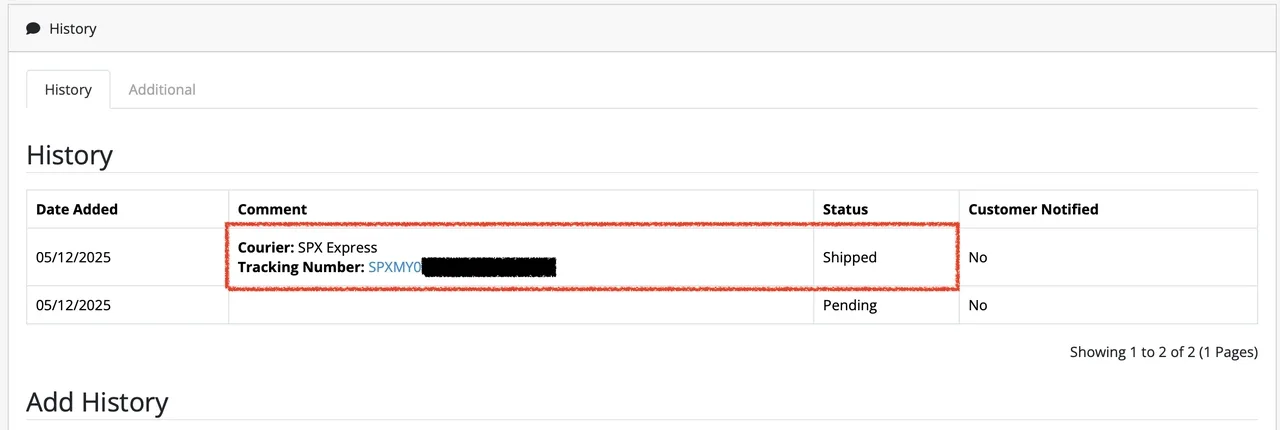 Auto Update Order Status and Tracking Info After Fulfillment- Opencart 8