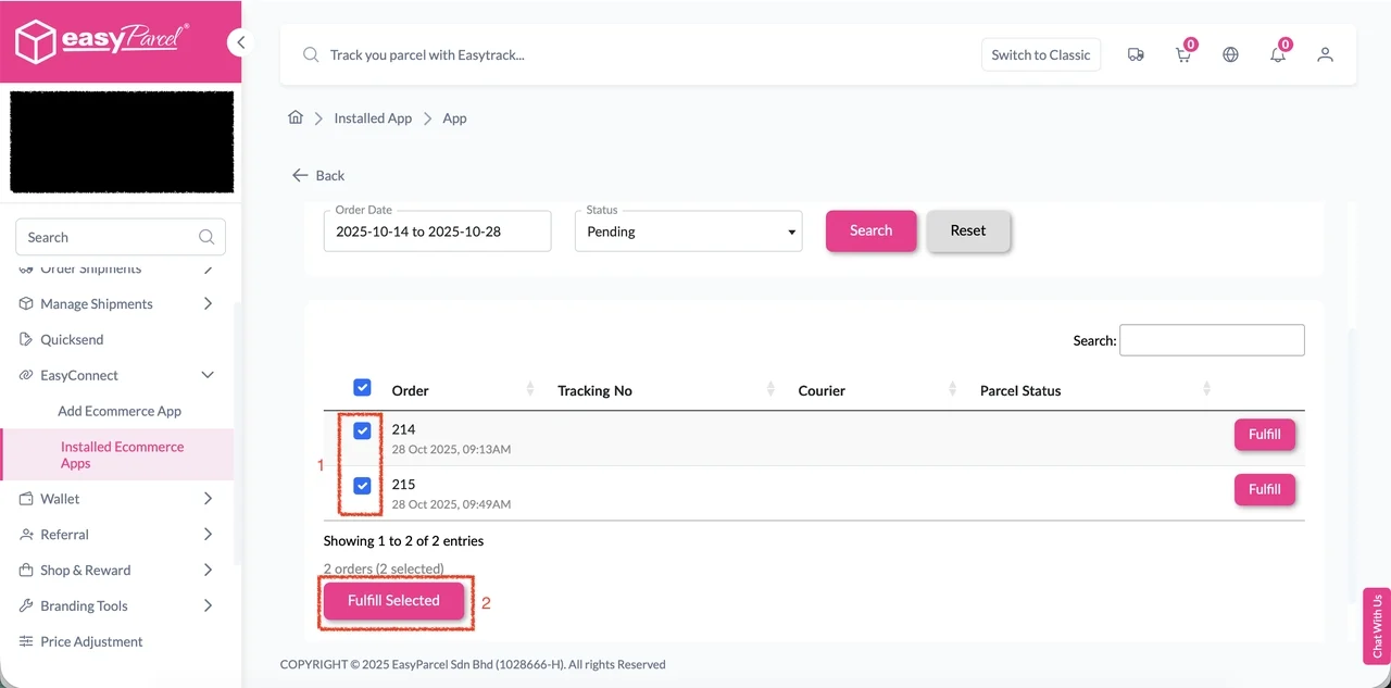 OpenCart - Bulk Fulfill 1