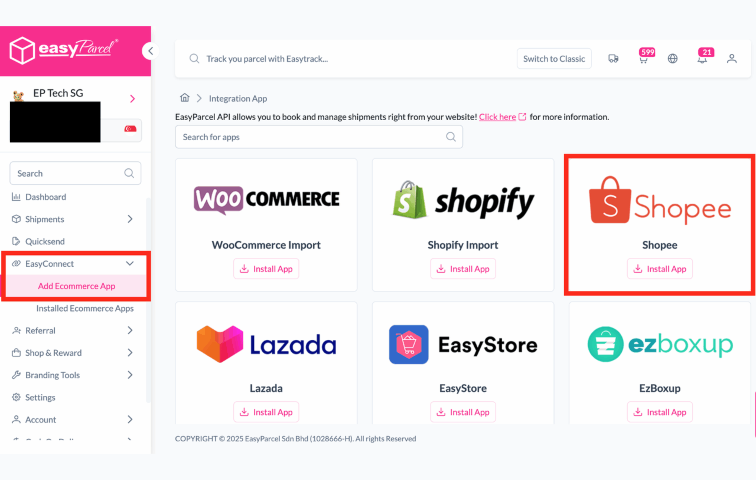 Install the Shopee Integration