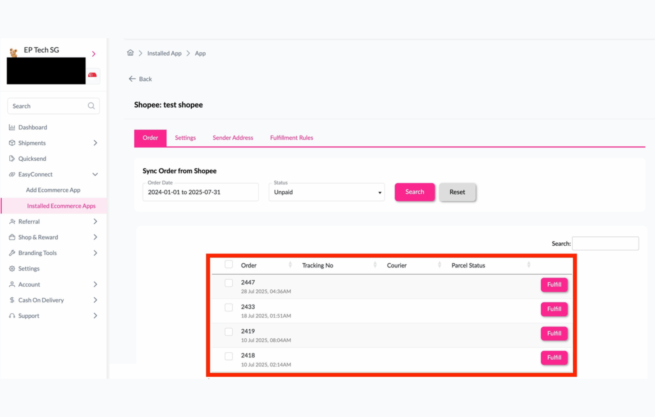 Import and Fulfill Orders