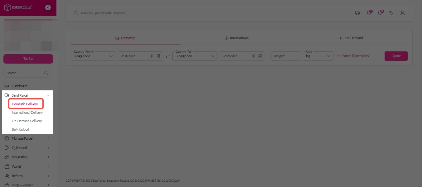 domestic delivery -new step