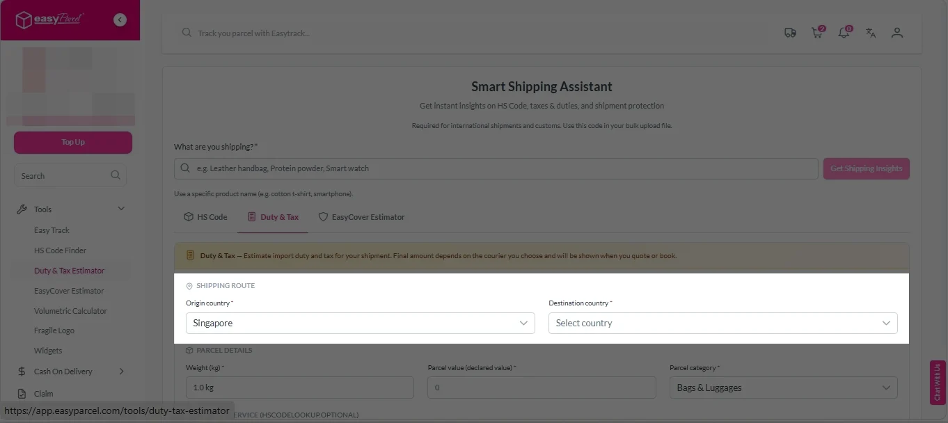 Duty and Tax Estimator 3