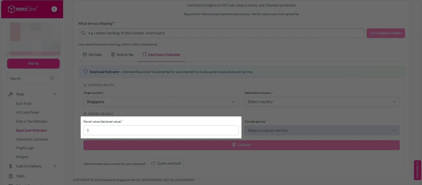 EasyCover Estimator 4