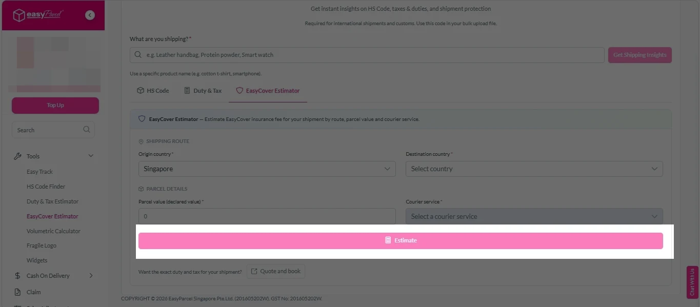 EasyCover Estimator 6