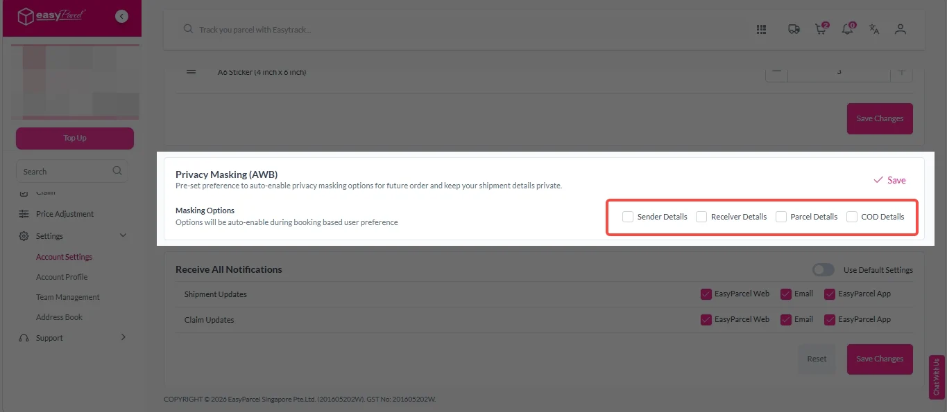 Mask Sender Details 4