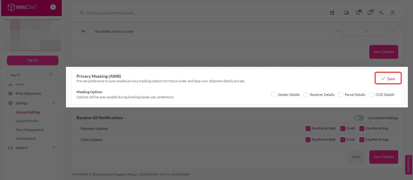 Mask Sender Details 5