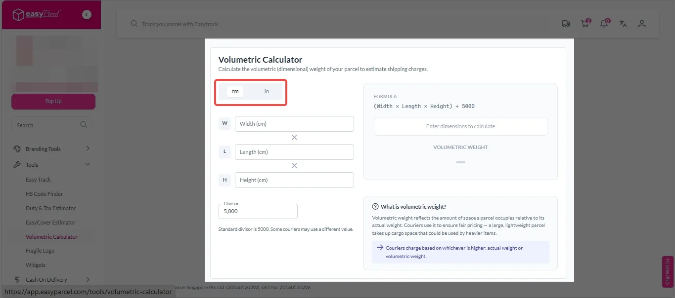 Volumetric Calculator 2