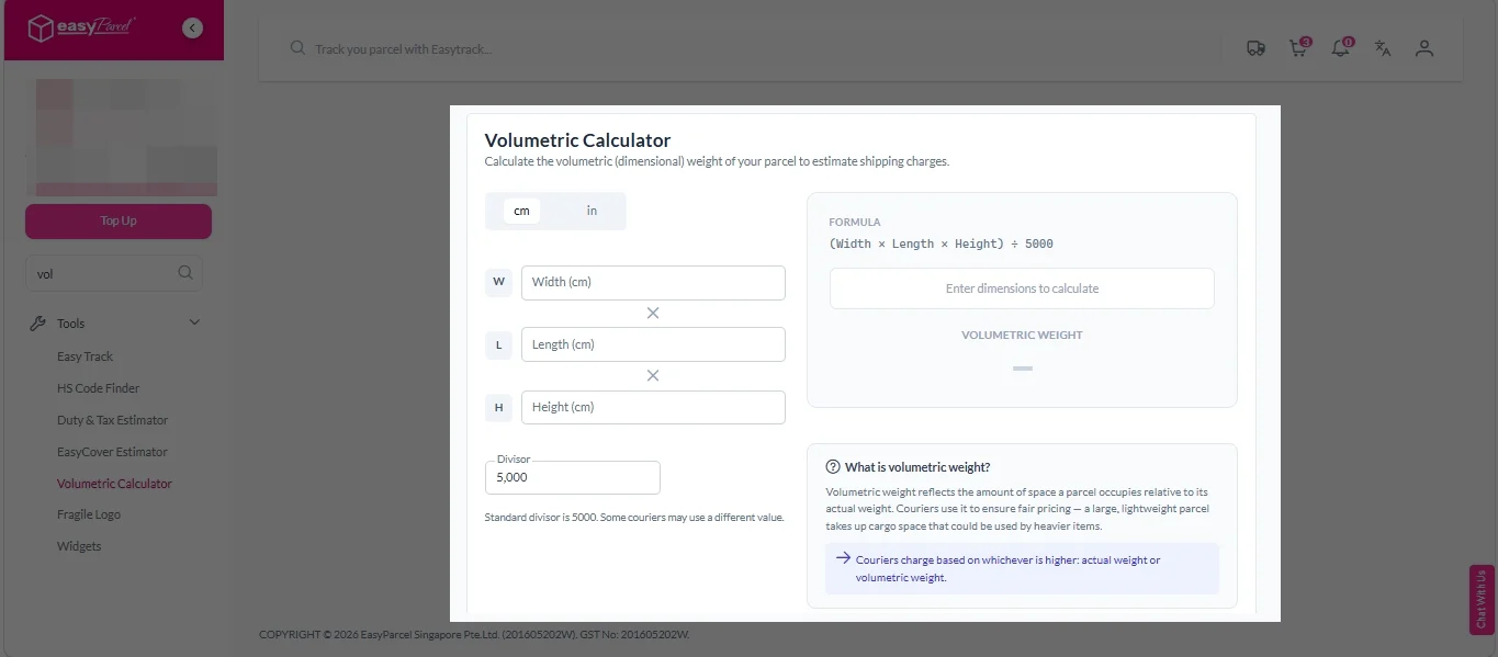 _Volumetric Calculator