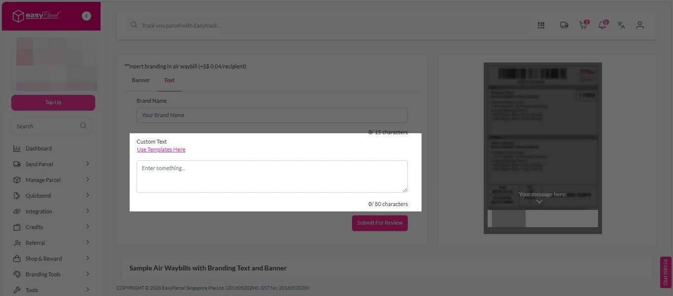 custom awb- custom text