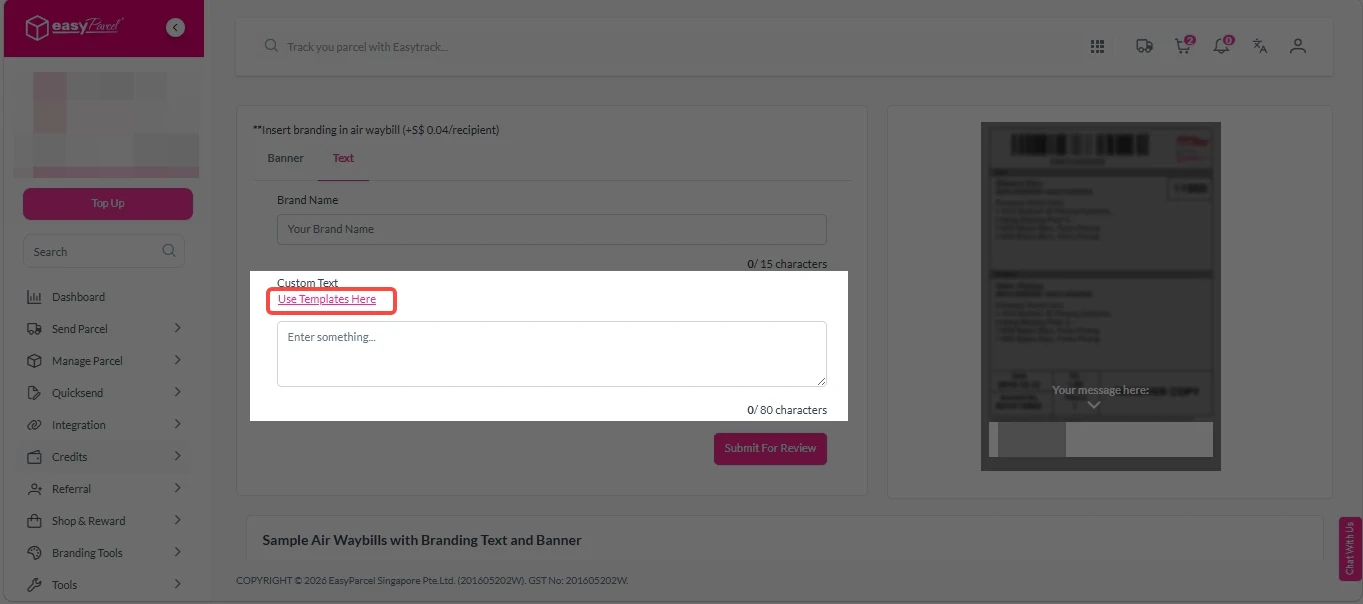 custom awb- text template 1
