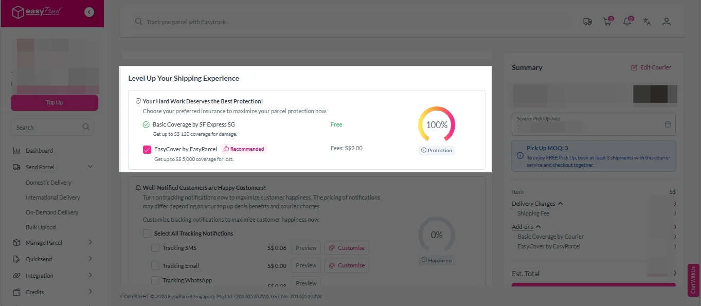 parcel details - easycover