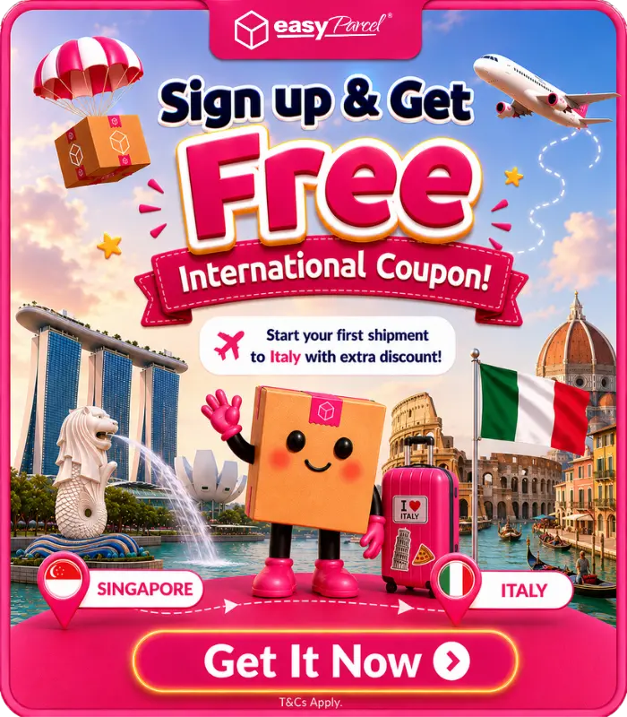 shipping from Singapore to Italy